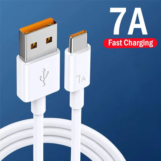 7A 100W Type C USB Cable Super-Fast Charge Cable for Huawei Mate 40 30 Xiaomi Samsung Fast Charging USB Charger Cables Data Cord